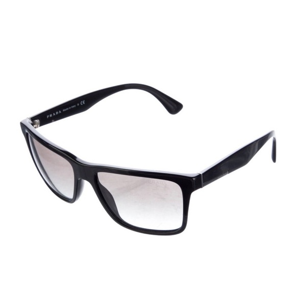 Prada SPR19S Black Square Sunglasses Rimless Gradient Lenses with Case - Picture 4 of 6